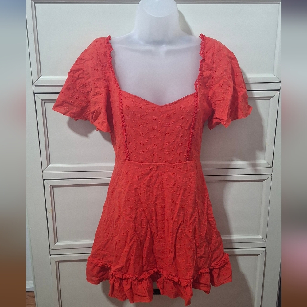 Coral Red Short Dress